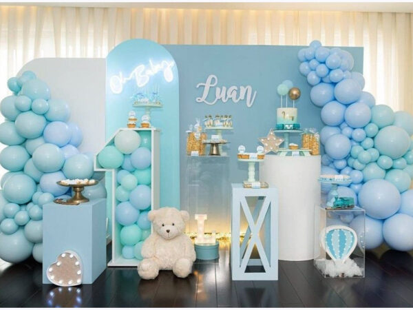 Trang trí sinh nhật cho bé chủ đề xanh pastel
